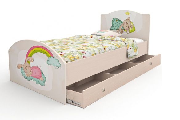 Одноярусные кровати Детская кровать "Зайки"-Вальтер