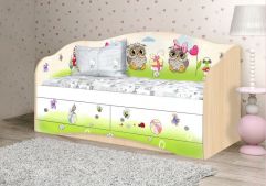 Одноярусные кровати Детский диван-кровать "Совы"-Вальтер
