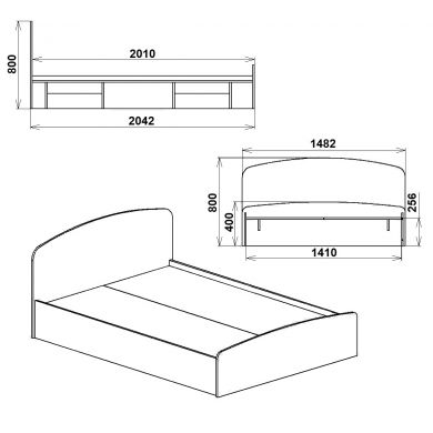 Деревянные кровати Кровать Нежность-90 МДФ-Компанит