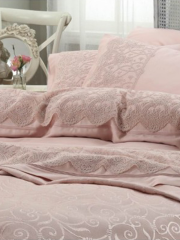 Наборы постельного белья Постельное белье с покрывалом Beren krem-KARACA HOME