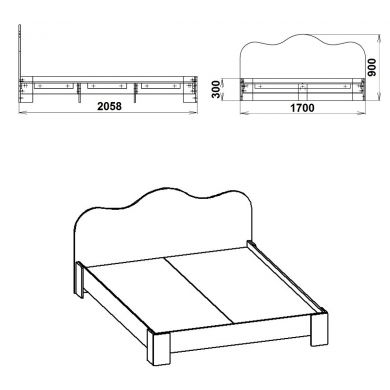 Деревянные кровати Кровать-150 МДФ-Компанит
