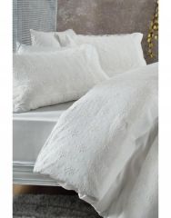 Наборы постельного белья Постельное белье с покрывалом пике Karya krem-KARACA HOME