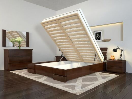 Деревянные кровати Деревянная кровать Дали Люкс с подъемным механизмом-ArborDrev