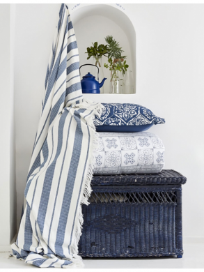 Наборы постельного белья Постельное белье с покрывалом пике Cunda blue-KARACA HOME